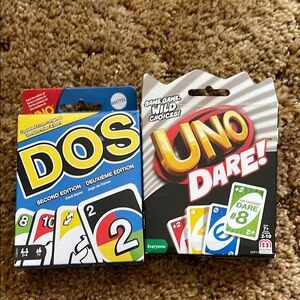 Uno Dare and Dos Card Game Bundle